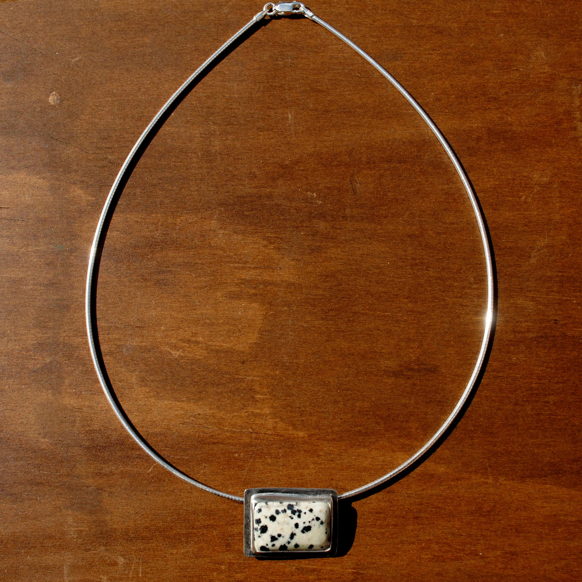 Dalmatian Jasper Omega Necklace