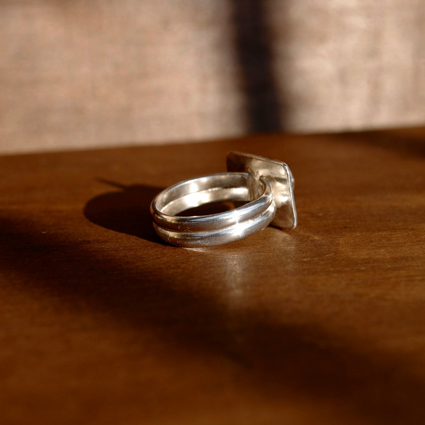 Fire Opal Square Ring
