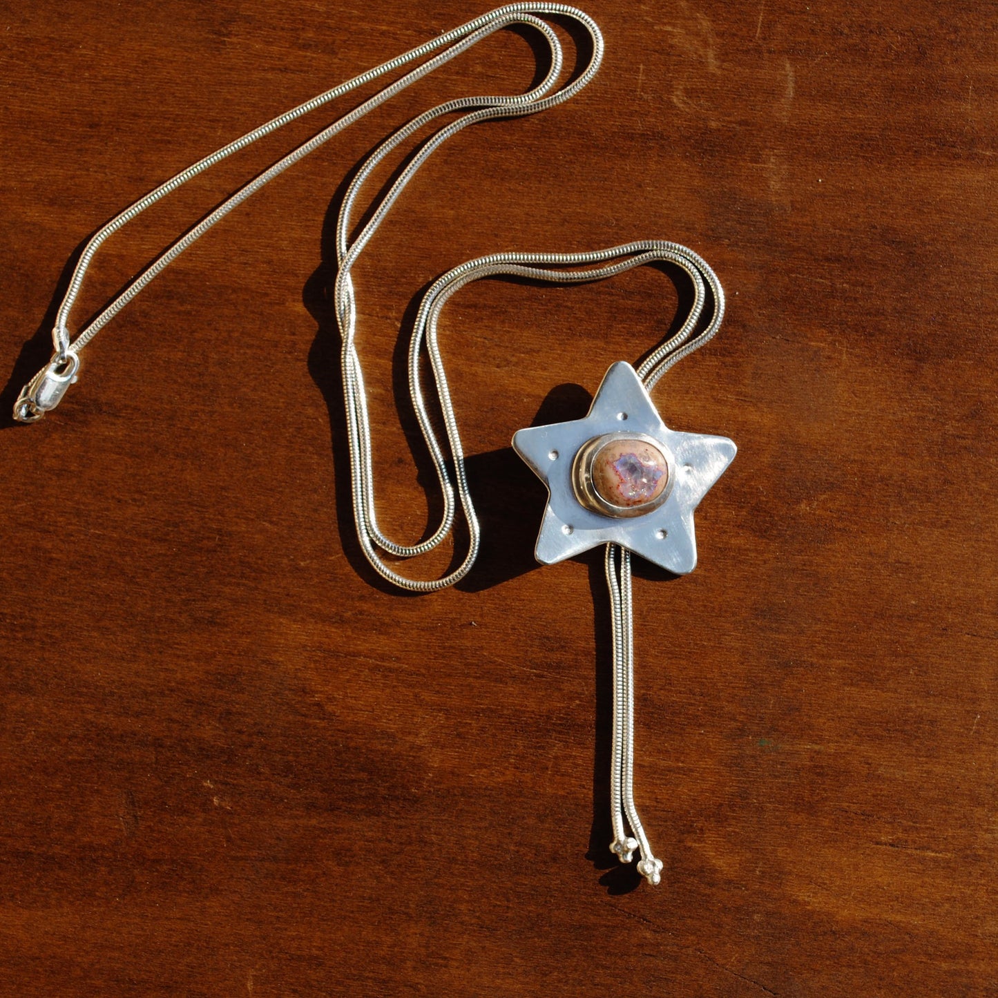 Fire Opal Star Bolo Tie II