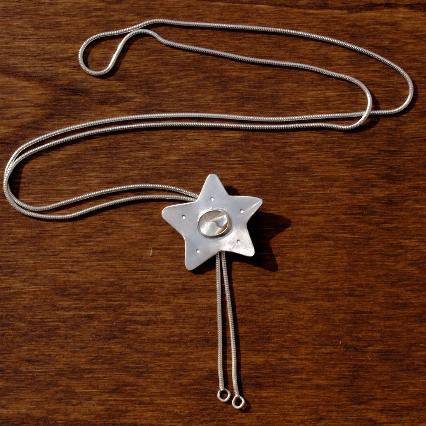 Abalone Star Bolo Tie
