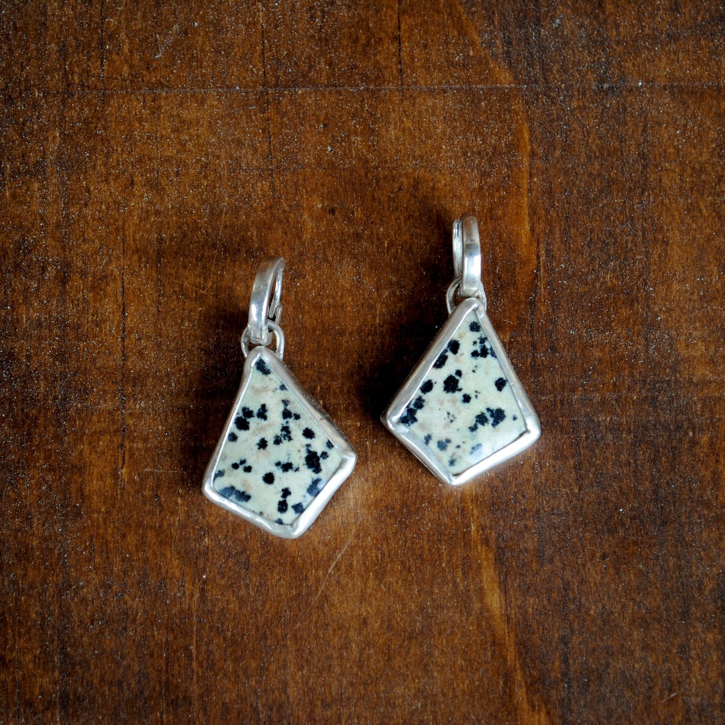 Dalmatian Jasper Huggie Hoops