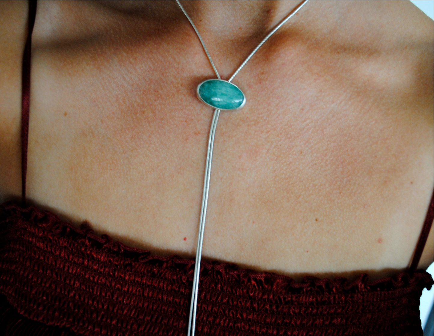 Blue Amazonite Bolo Tie