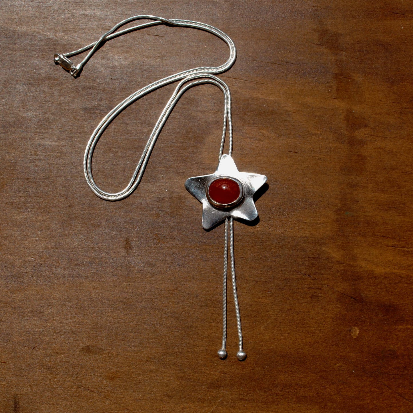 Red Agate Star Bolo Tie