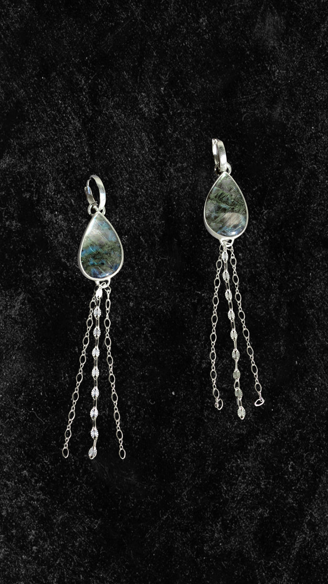 Labradorite Huggie Hoops