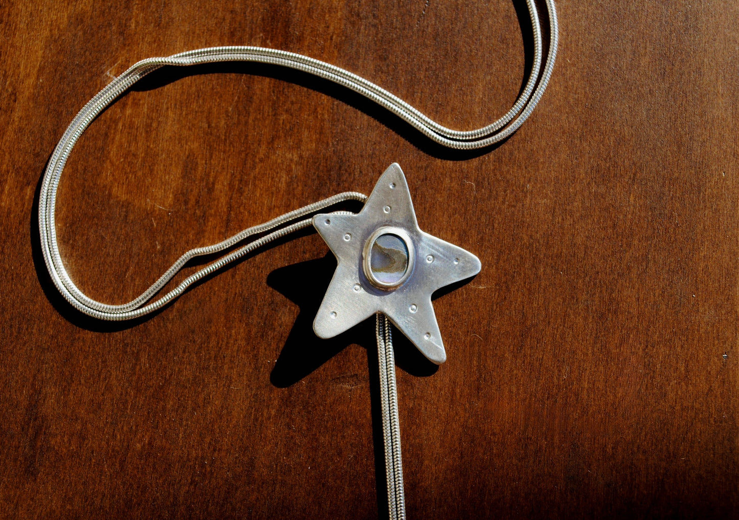Abalone Star Bolo Tie
