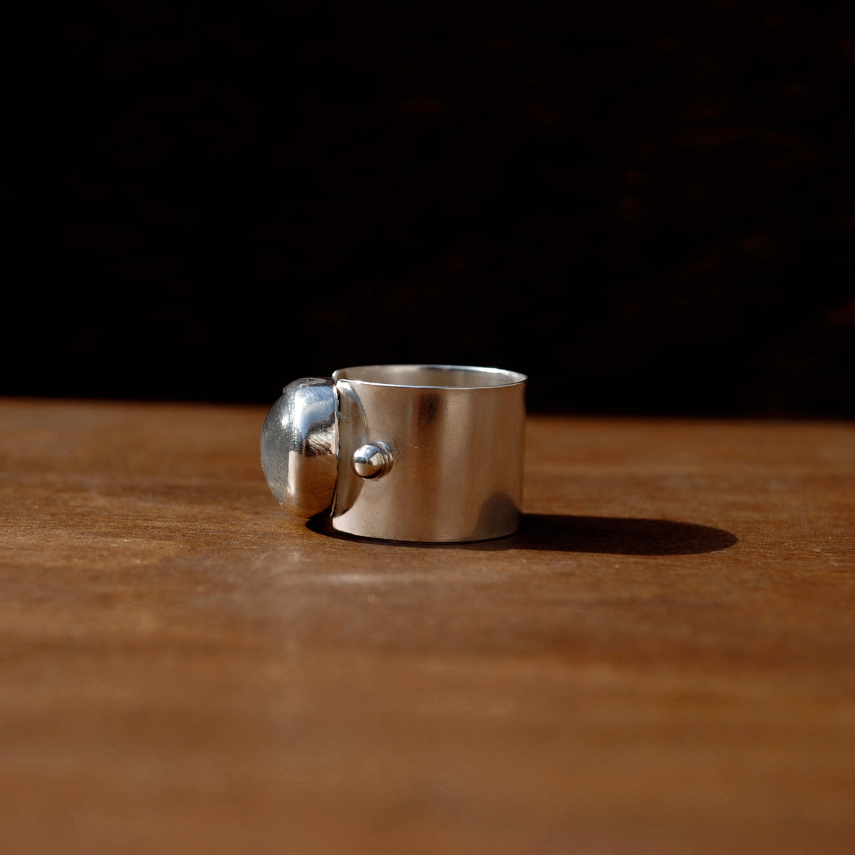Labradorite Wide Band Ring - US 8