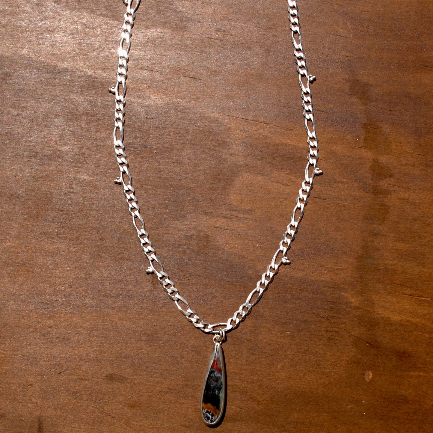 Petrified Wood Figaro Chain Necklace