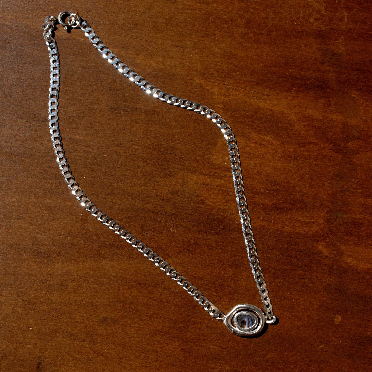 Abalone Liana Curb Chain Necklace