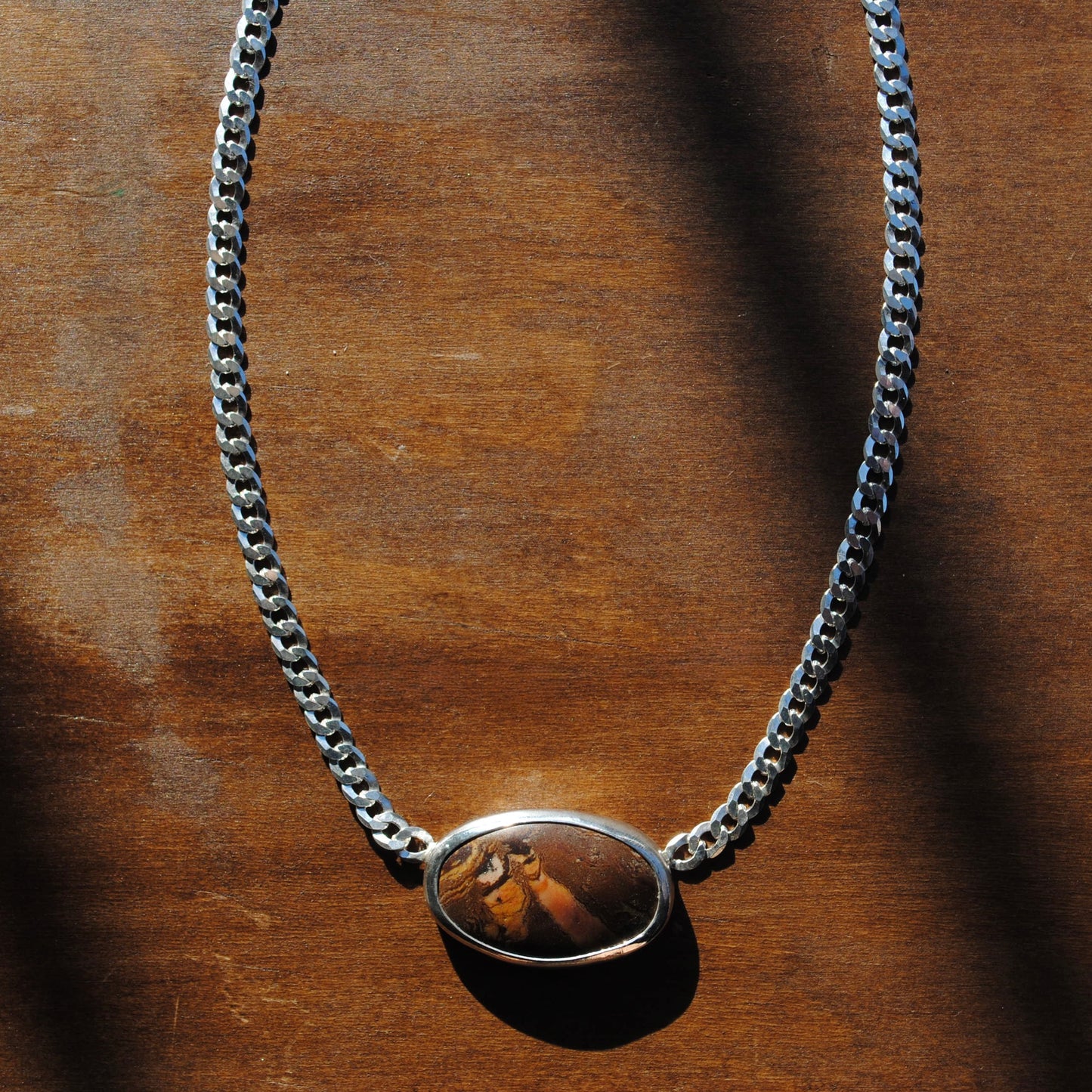 Polychrome Jasper Curb Chain Necklace