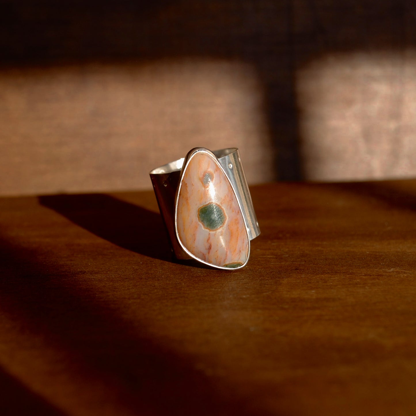 Ocean Jasper Wide Band Ring