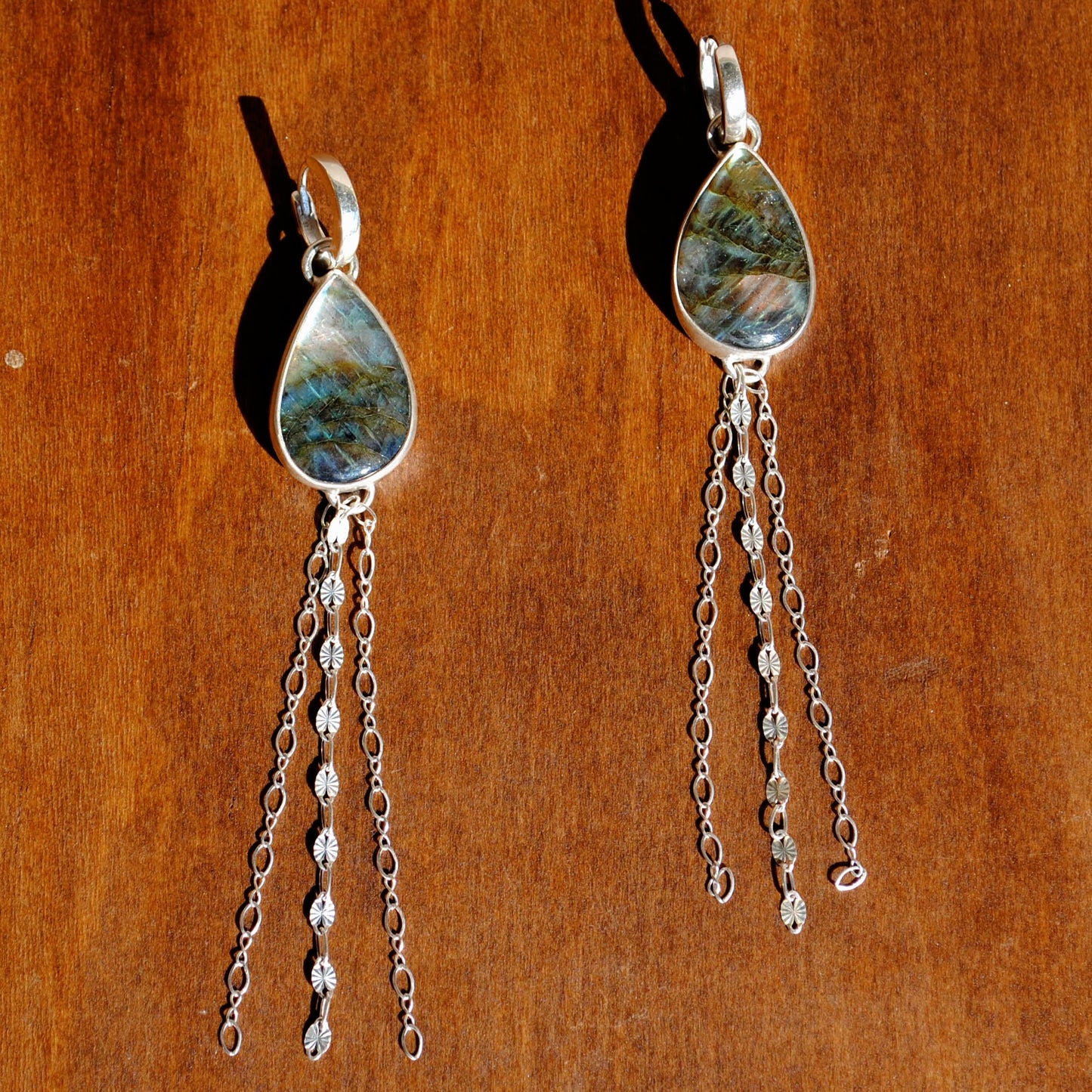 Labradorite Huggie Hoops