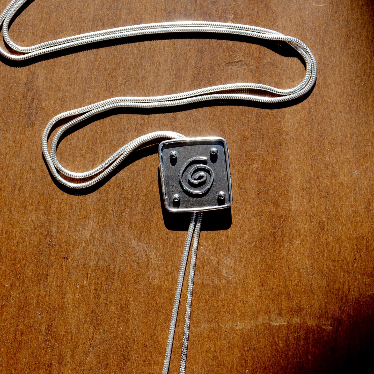 Spiral Square Bolo Tie