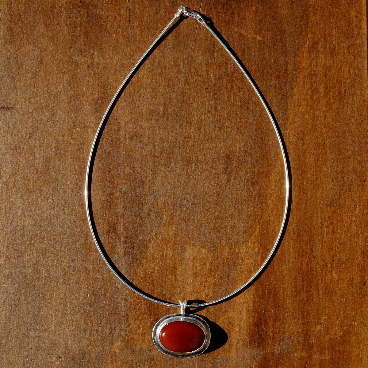 Red Agate Omega Necklace