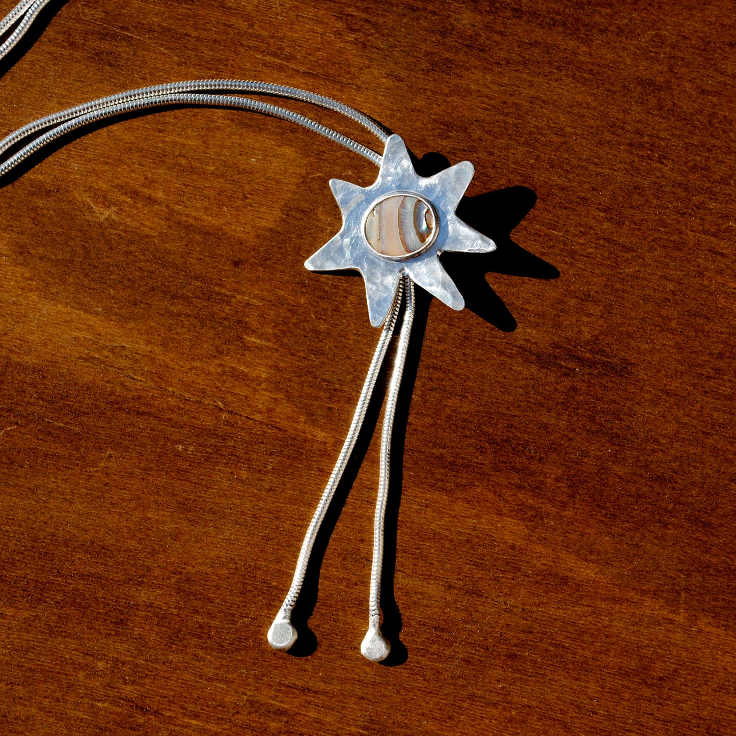 Abalone Star Bolo Tie