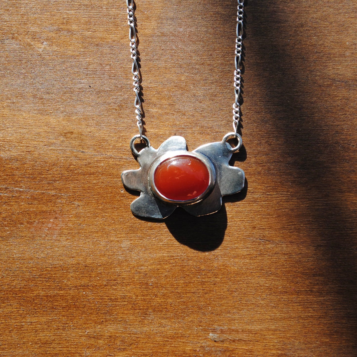 Carnelian Flower Necklace