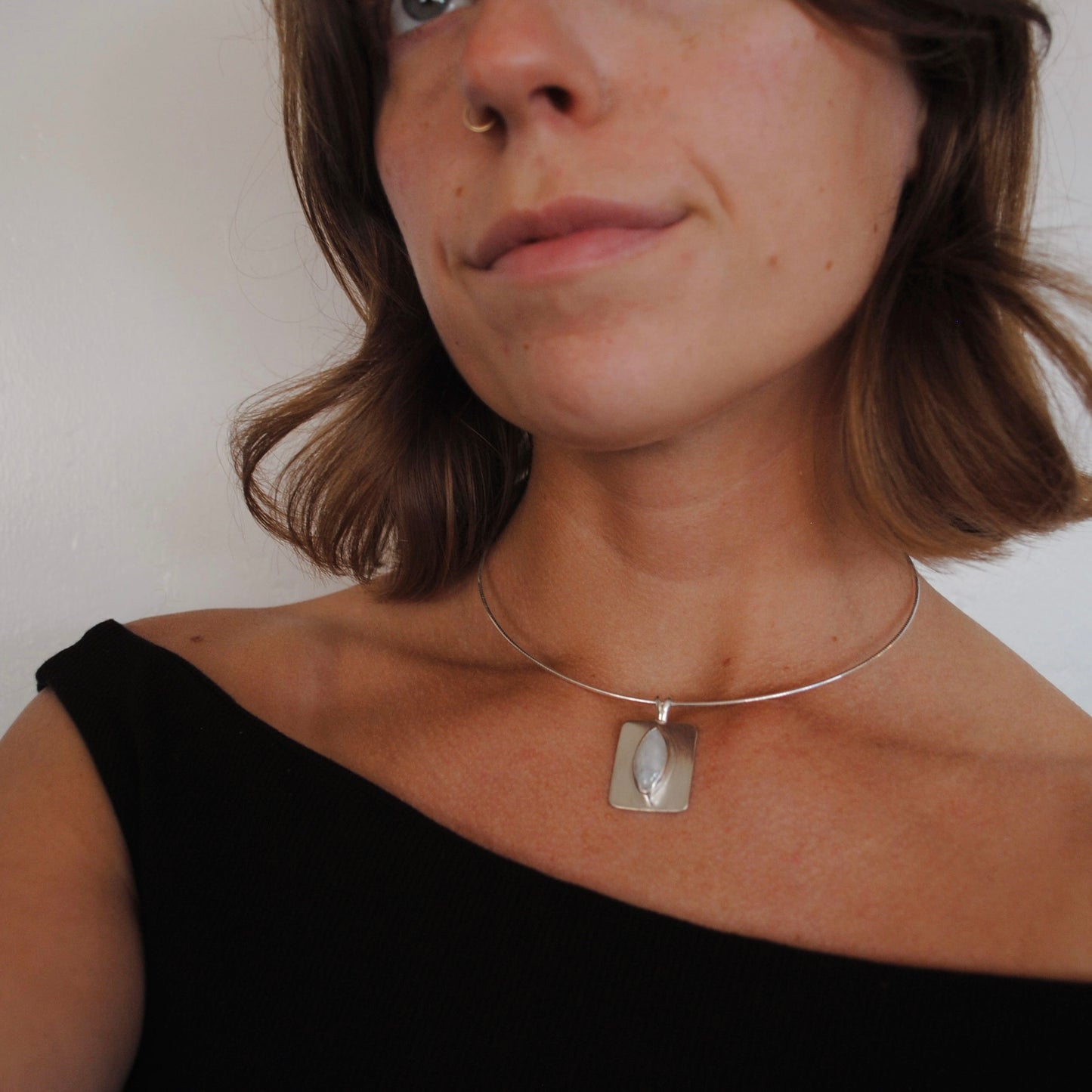 Moonstone Square Necklace