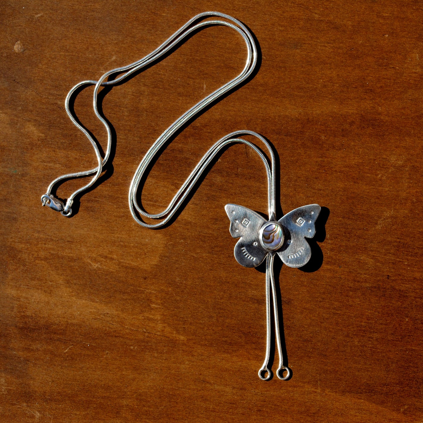 Abalone Butterfly Bolo Tie