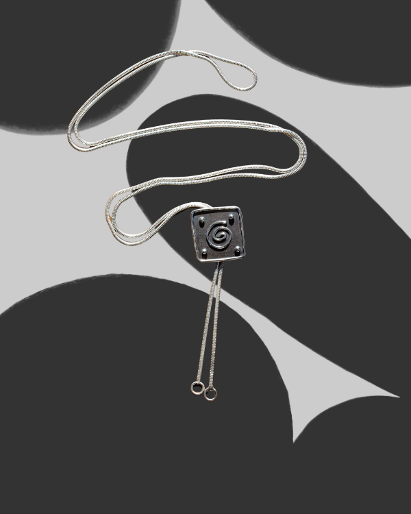 Spiral Square Bolo Tie