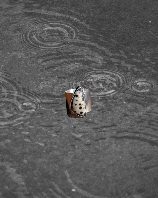 Dalmatian Jasper Ring - US Size 8