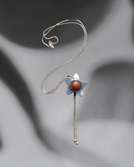 Peach Moonstone Star Bolo Tie