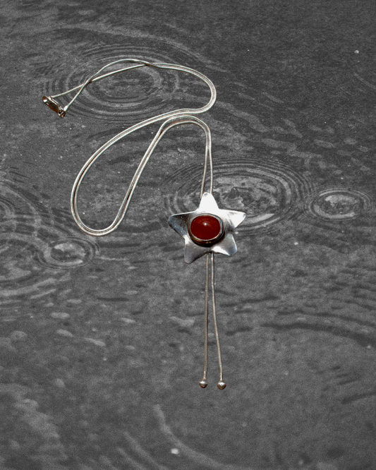 Red Agate Star Bolo Tie