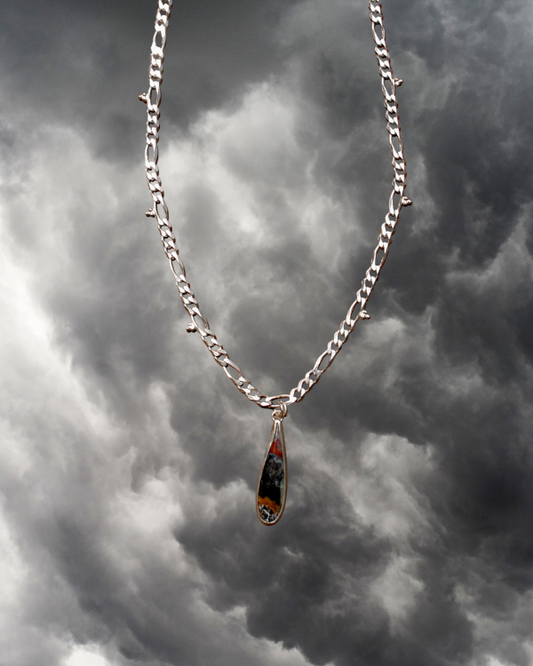 Petrified Wood Figaro Chain Necklace