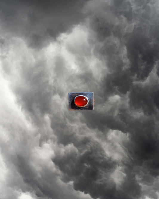 Carnelian Square Ring - US Size 6.5