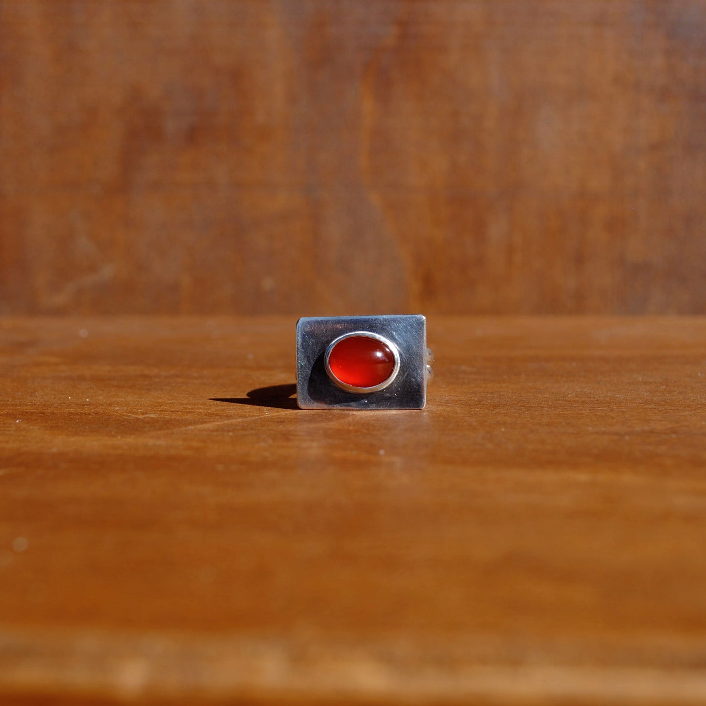 Carnelian Square Ring - US Size 6.5