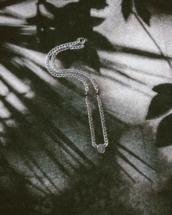 Abalone Curb Chain Necklace