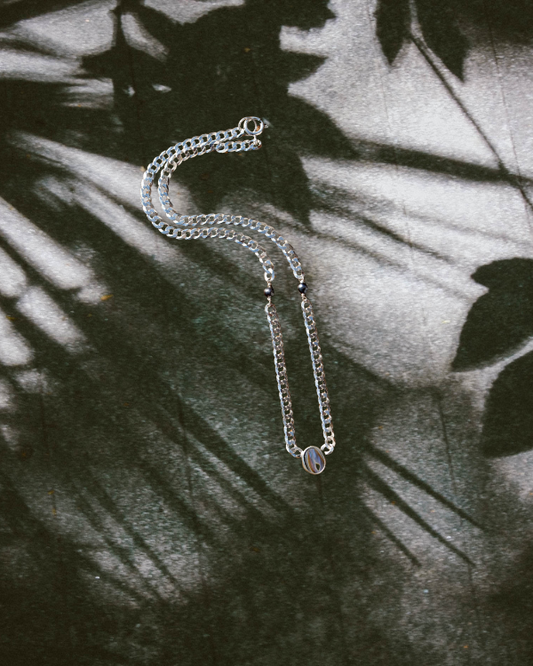 Abalone Curb Chain Necklace