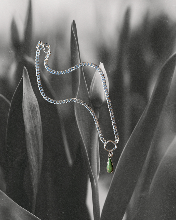 Chrysocolla Liana Curb Chain Necklace