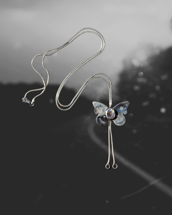 Abalone Butterfly Bolo Tie