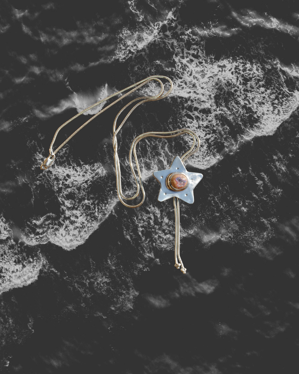 Fire Opal Star Bolo Tie II