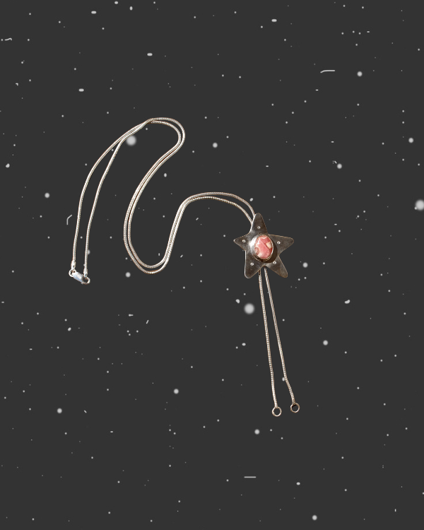 Rhodochrosite Star Bolo Tie