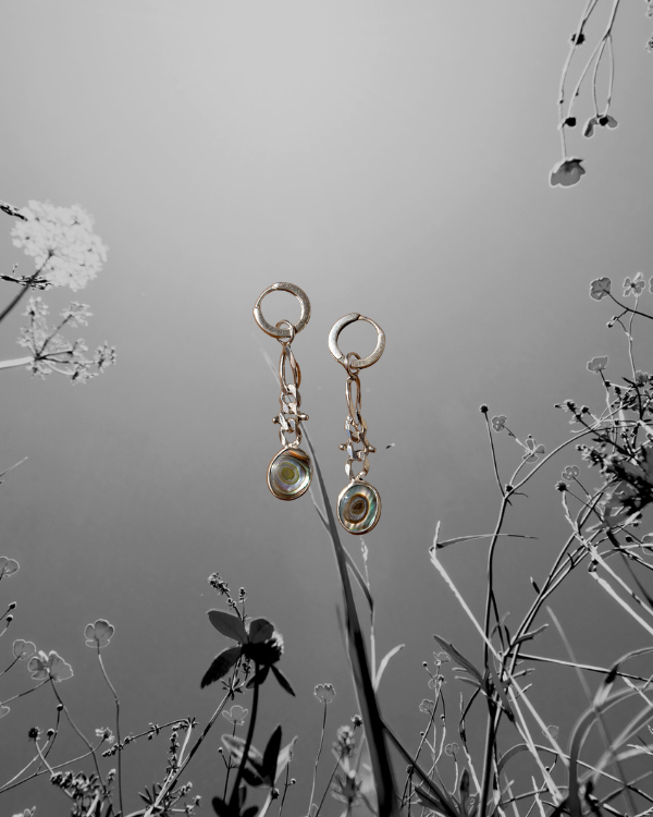 Abalone Figaro Huggie Hoops