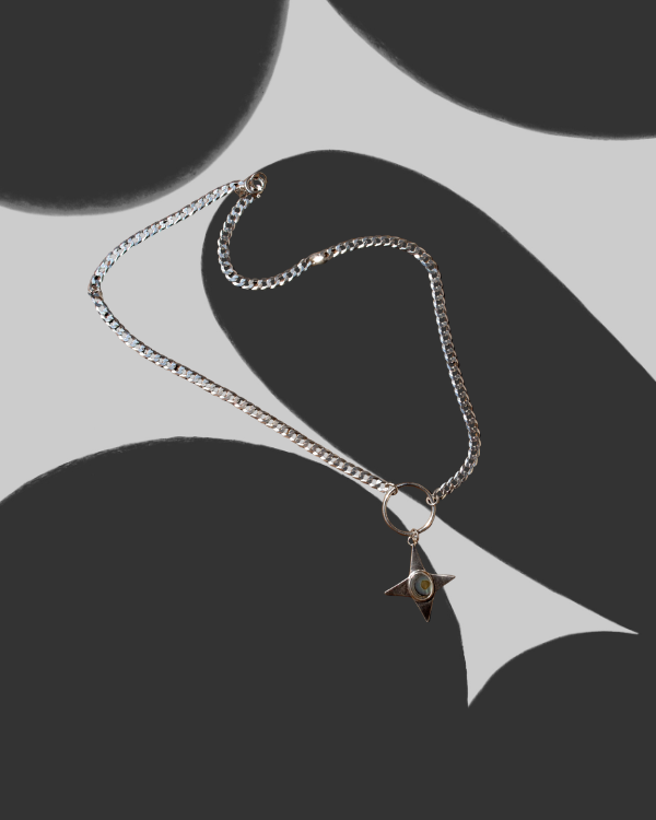 Abalone Star Curb Chain Necklace