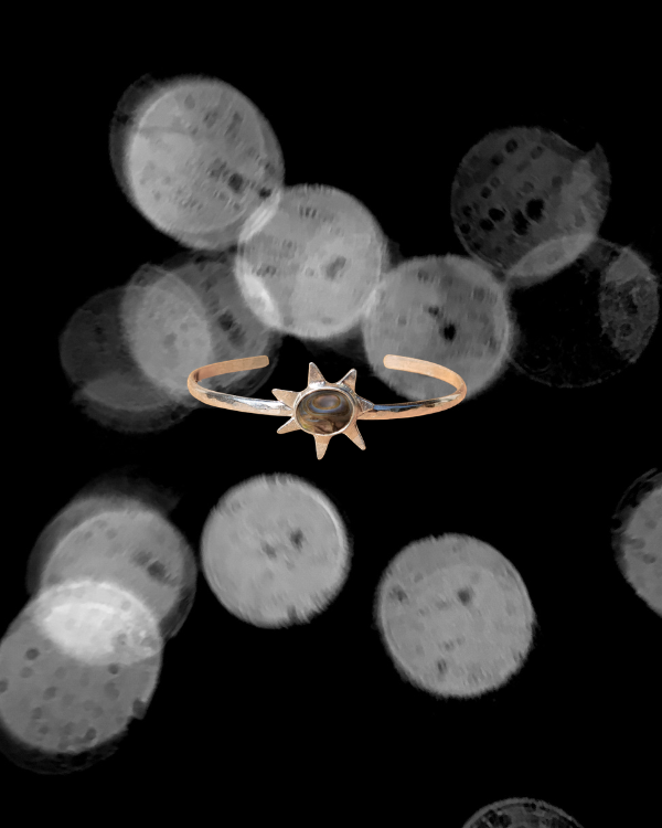 Abalone Hammered Star Cuff