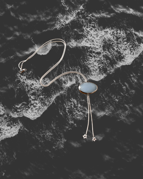 Blue Angelite Bolo Tie