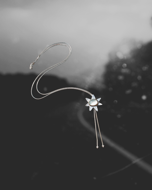 Blue Chalcedony Star Bolo Tie