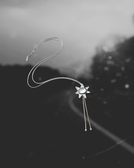 Blue Chalcedony Star Bolo Tie