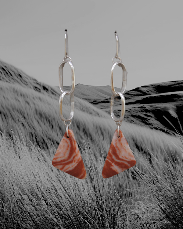 Mineralized Clay Chain Earrings