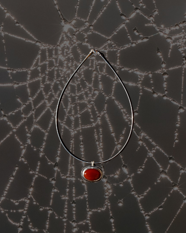 Red Agate Omega Necklace