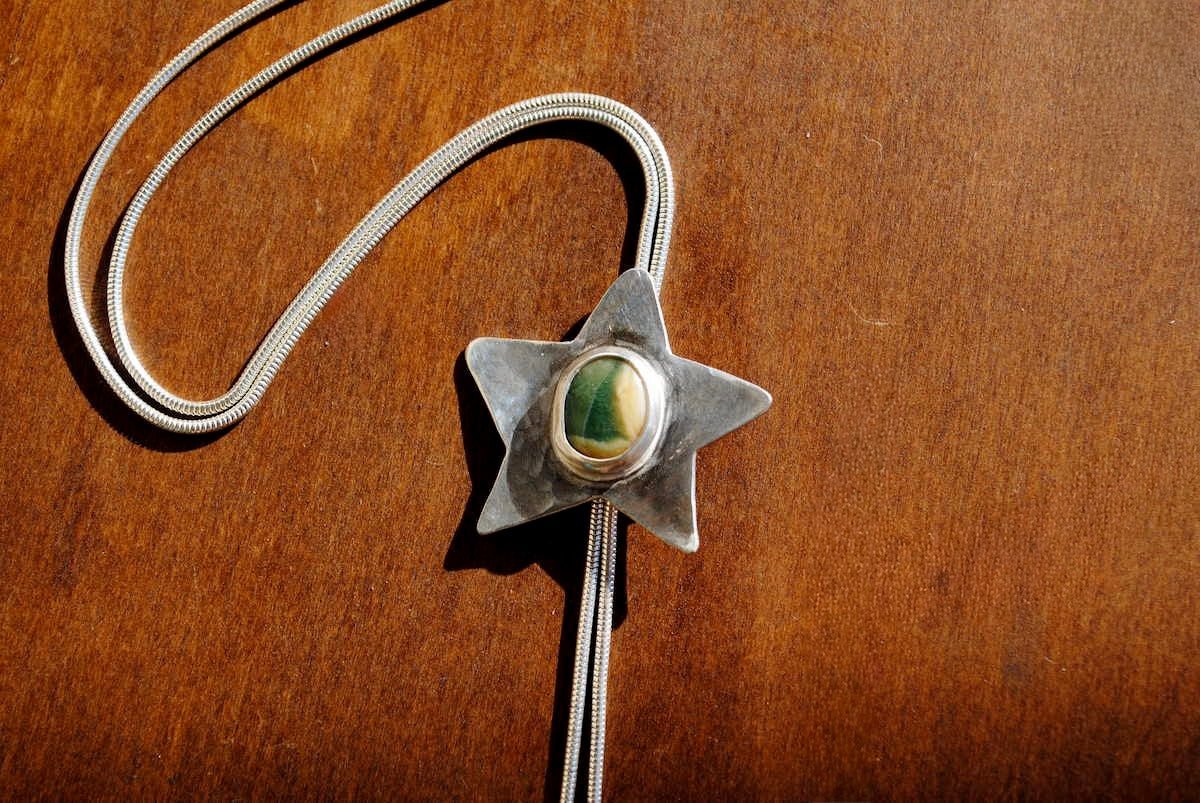 Ocean Jasper Star Bolo Tie