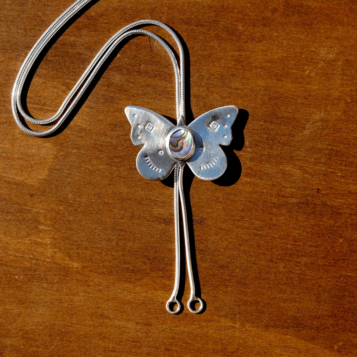Abalone Butterfly Bolo Tie