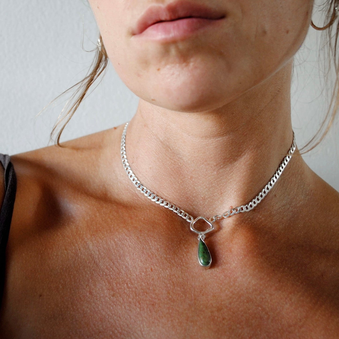 Chrysocolla Liana Curb Chain Necklace