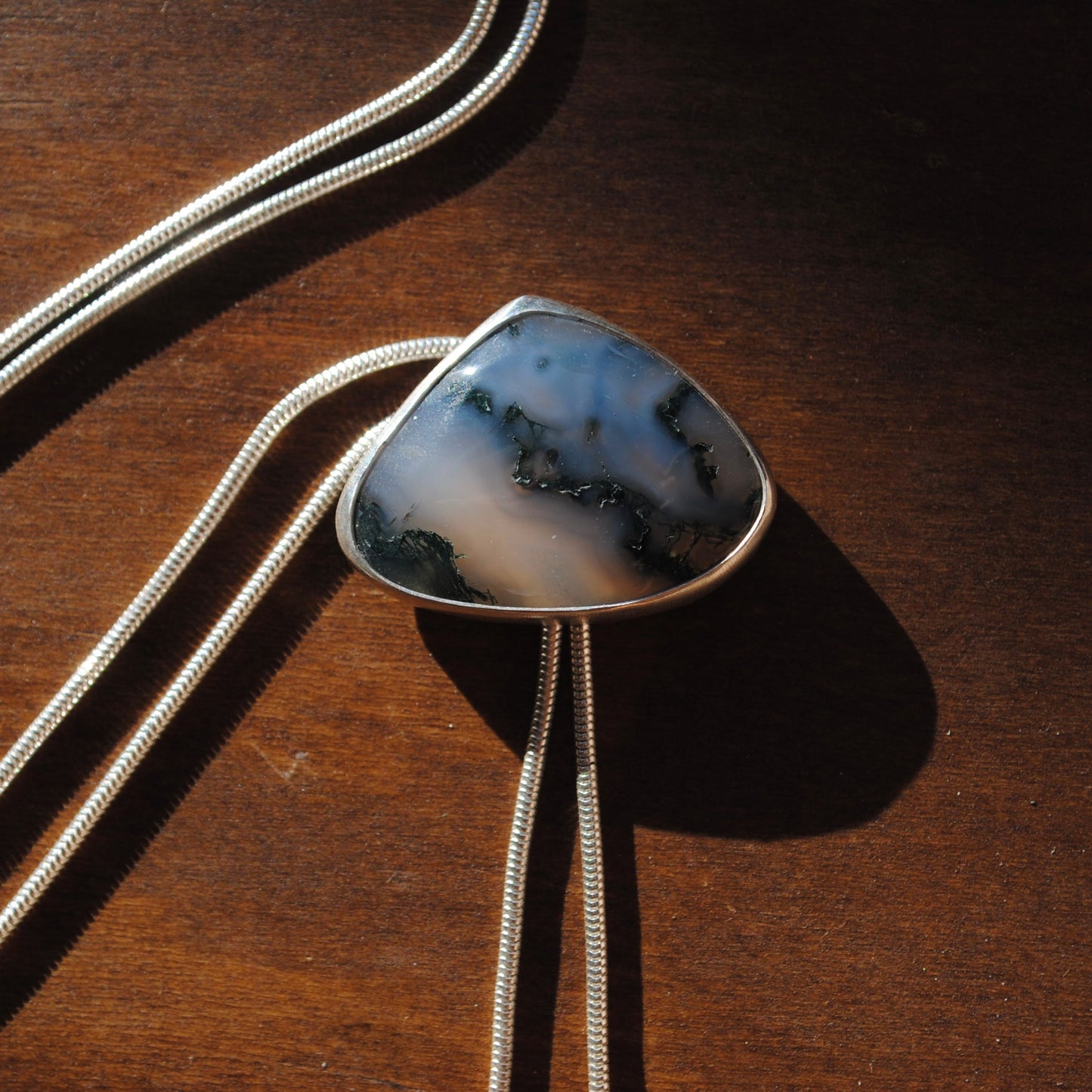 Moss Agate Bolo Tie