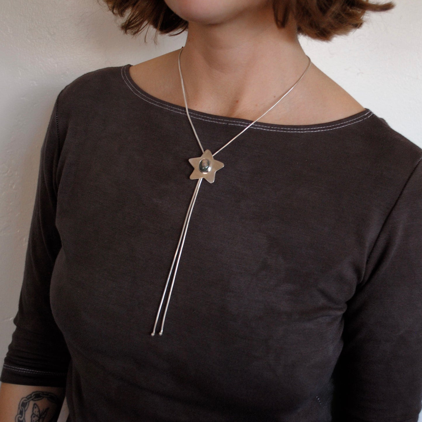 Green Ocean Jasper Star Bolo Tie