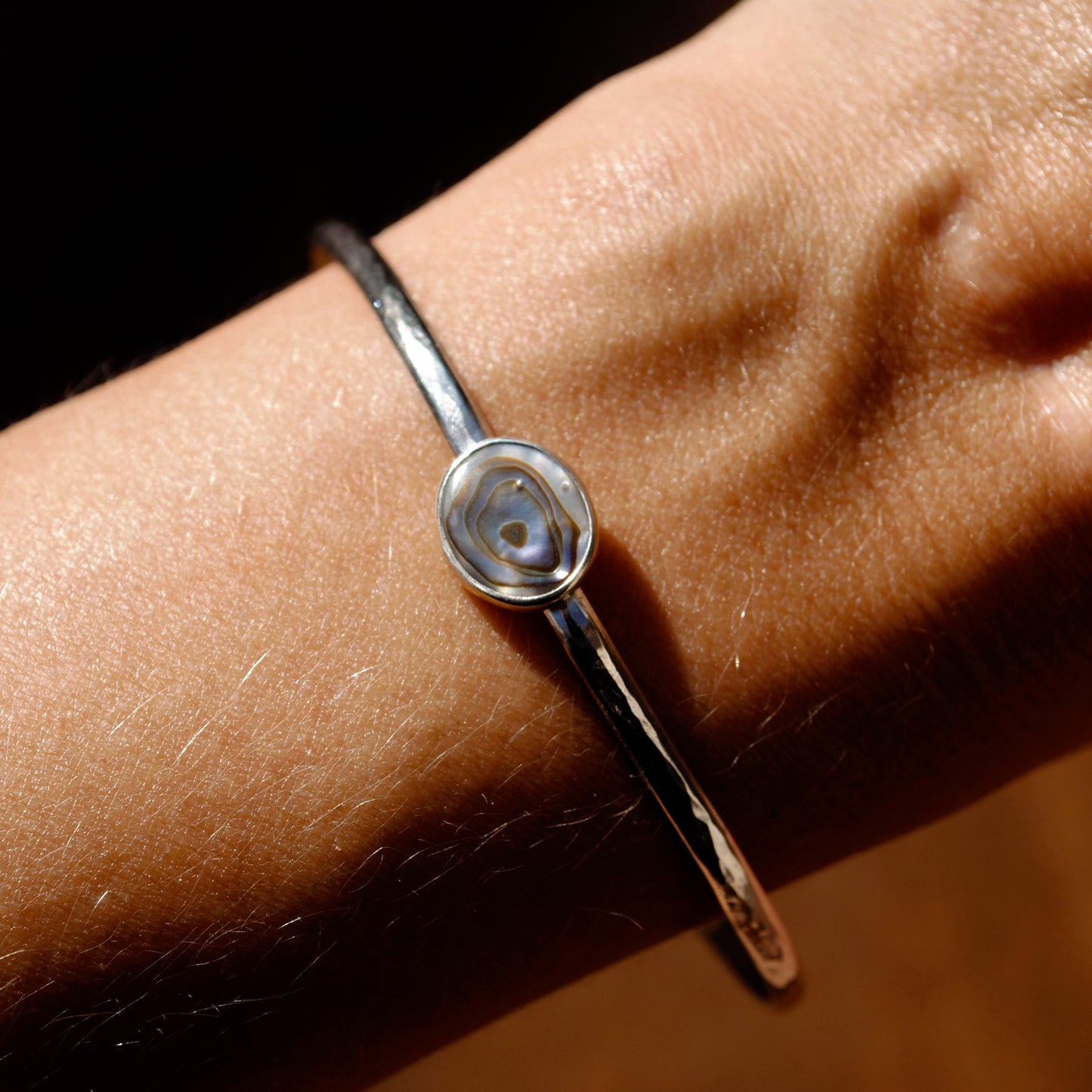 Abalone Hammered Cuff