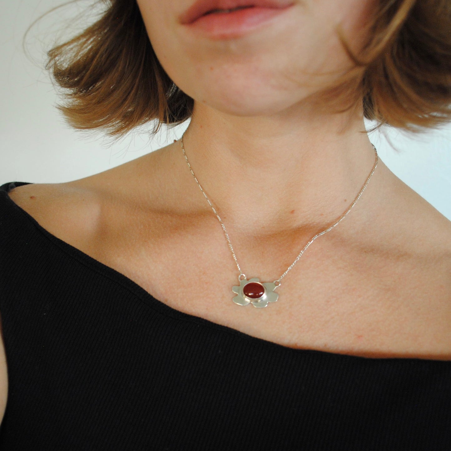 Carnelian Flower Necklace