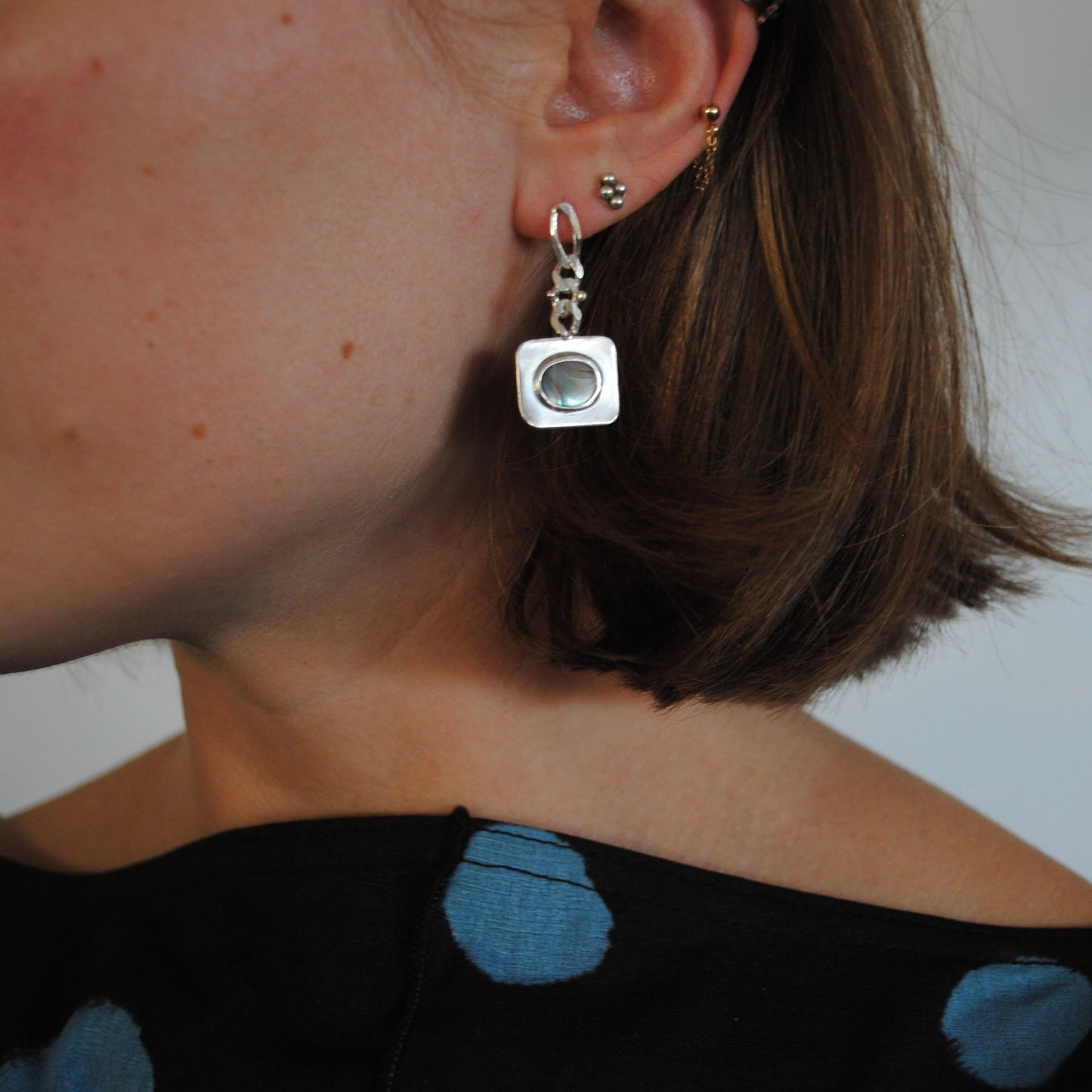 Abalone Square Earrings